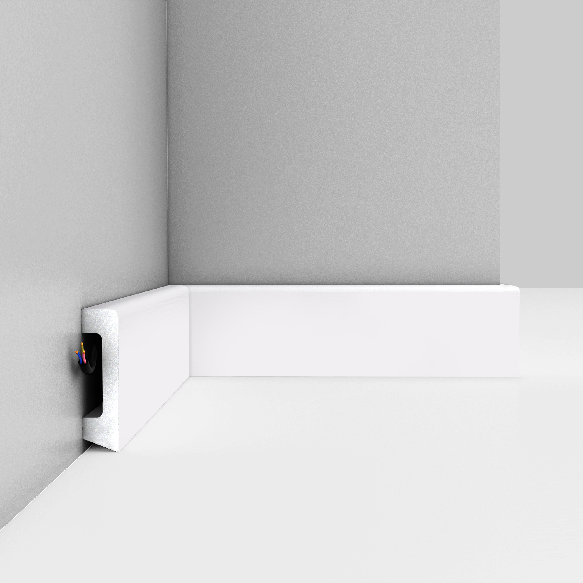 Плинтус напольный DECOMASTER D234-115ДМ (58g16q2400мм) белый матовый