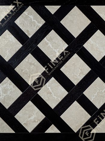 Модульный Паркет дуб Версаль с камнем Боттичино Семиклассико Black (brushed)