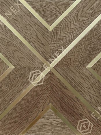 Модульный Паркет дуб Анжэ со вставками из латуни Эстейт NEW (brushed)