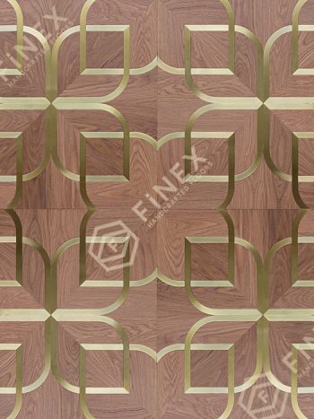 Модульный Паркет дуб Мольер со вставками из латуни Меласса (brushed)