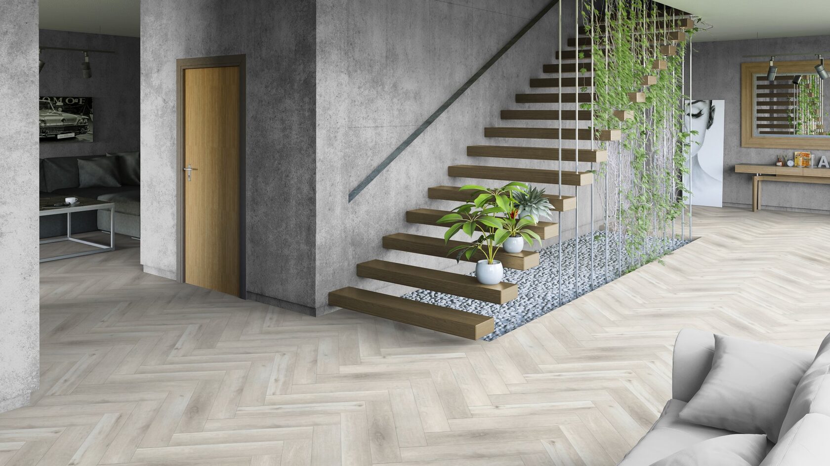 Кварцвинил замковый Tarkett Ambient House Рикки (Rickie), 675×135 в интерьере Кварцвинил замковый Tarkett Ambient House Рикки (Rickie), 675×135 в интерьере