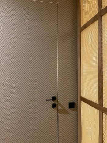 Плетёный винил для стен Hoffmann Walls 10 Бело-синяя ёлочка — фото 2